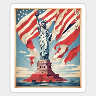 New York United States of America Tourism Vintage Poster Sticker